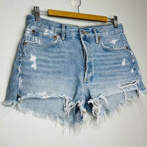 AGOLDE Parker Vintage Cut Off Short in swapmeet Light Blue Jean Shorts size 27 - Picture 4 of 9